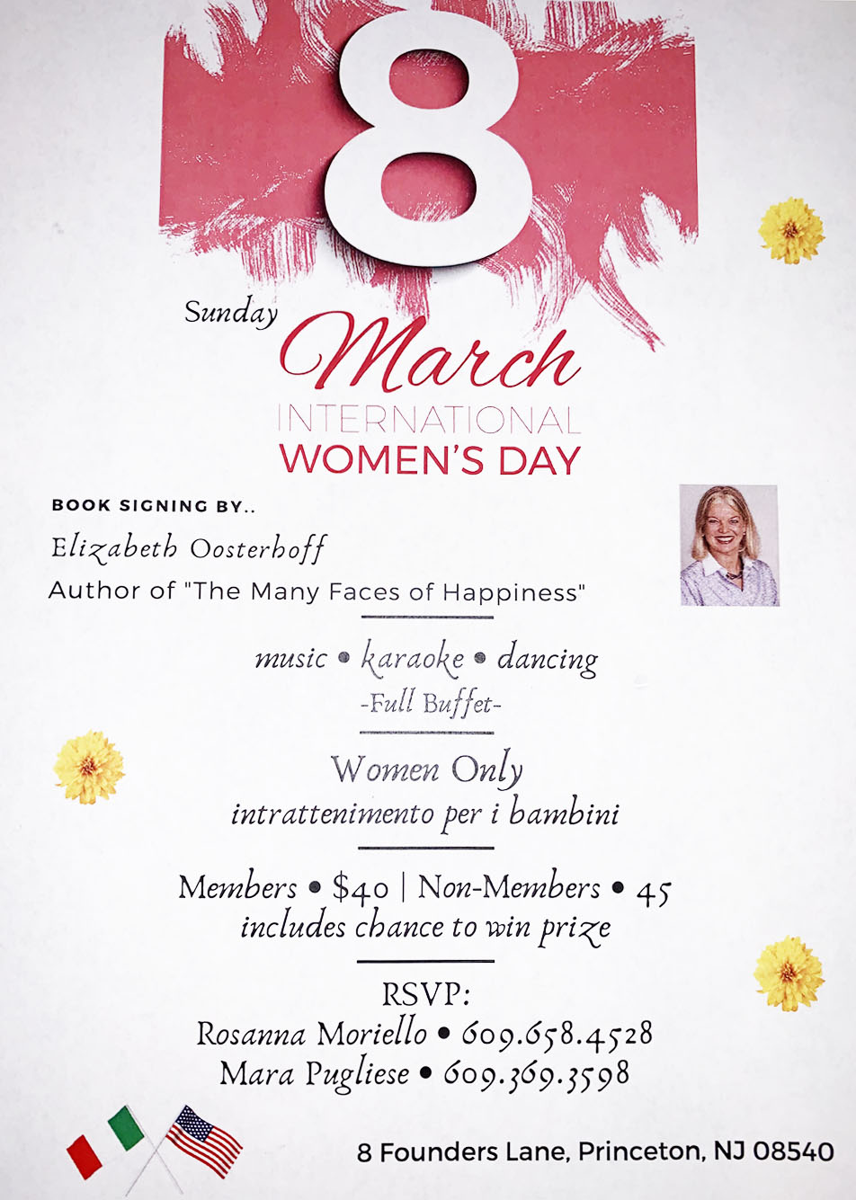 You are cordially invited to "International Women's Day" * March 8, 2020, Festa Della Donna